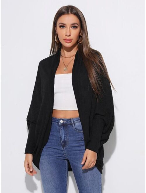 SHEIN Batwing Sleeve Open Front Coat