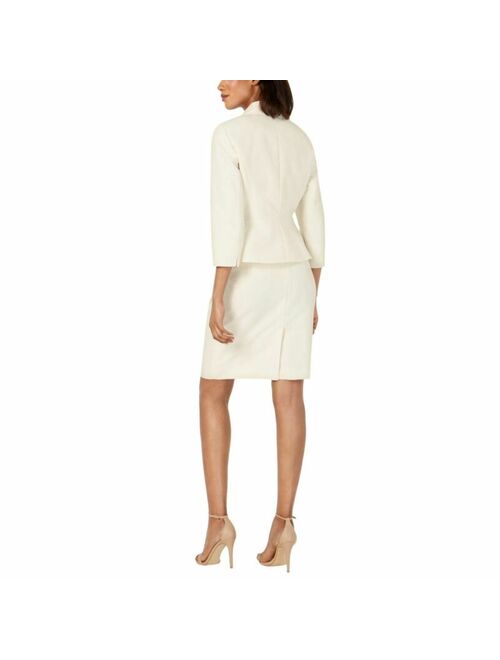 LE SUIT NEW Women's Diamond-textured Three-button Skirt Suit Two-Piece 10 TEDO