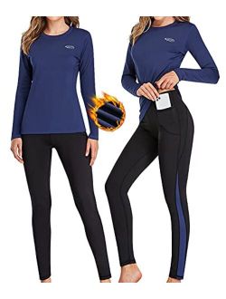 HiZiTi Thermal Underwear for Women Long Johns Set with Fleece Lined Base Layer Suits