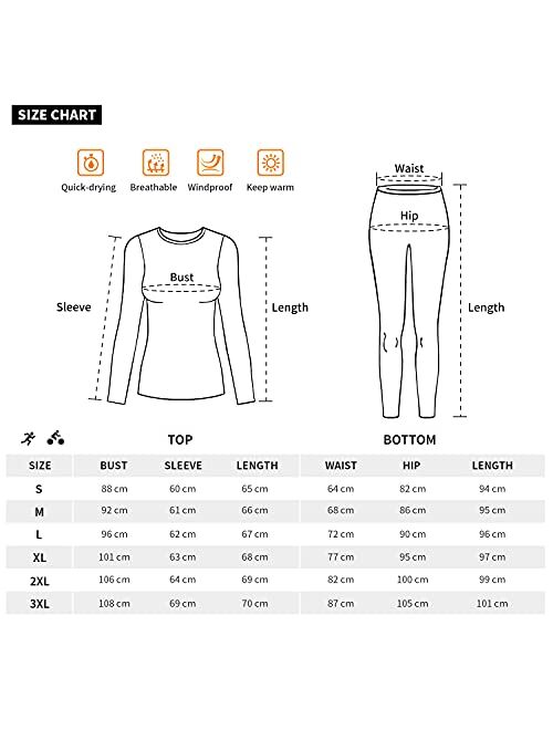 HiZiTi Thermal Underwear for Women Long Johns Set with Fleece Lined Base Layer Suits