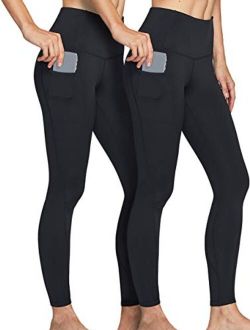 2 Pack Women's Thermal Yoga Pants, High Waist Warm Fleece Lined Leggings, Winter Workout Running Tights