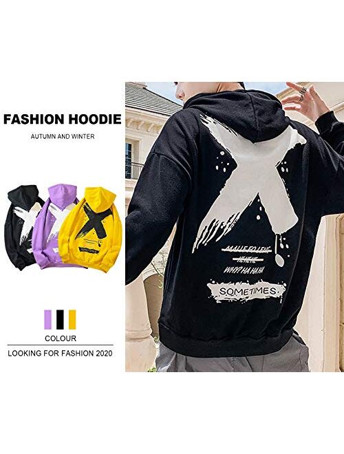Hoodies for Men & Woman Pullover Sweatshirt, Mens Fashion Hip-Hop Hooded Casual Long Sleeve
