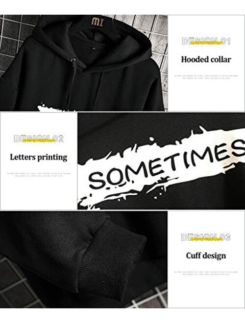 Hoodies for Men & Woman Pullover Sweatshirt, Mens Fashion Hip-Hop Hooded Casual Long Sleeve