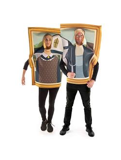 American Gothic Couples Costume - Funny Famous Frame Painting Halloween Outfits
