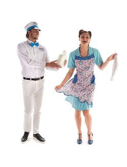 Milkman & 50s Housewife Halloween Couples Costume - Funny Adult One-Size Outfits
