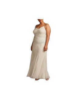 Plus Size Beaded Embellished Gown