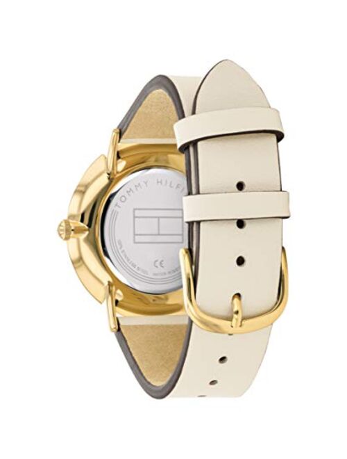 Tommy Hilfiger Women's Jewelry Gift Set, Gold Plated Case Watch with a Heart Shaped Charm Bracelet (Model: 2770046)