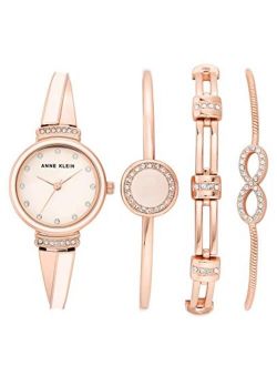 Women's Premium Crystal Accented Watch and Bracelet Set, AK/3578