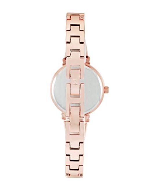 Anne Klein Women's AK/2216BLRG Premium Crystal-Accented Rose Gold-Tone and Blush Pink Bangle Watch