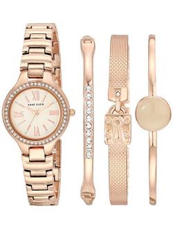 Women's Premium Crystal Accented Watch and Bracelet Set, AK/3582