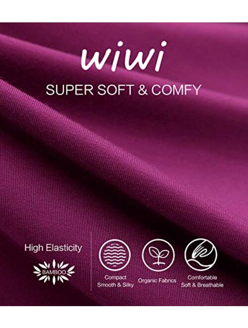 WiWi Women's 3/4 Sleeves Top with Pants Scoop Neck Sleepwear Soft Bamboo Lightweight Pjs Plus Size Pajama Set S-4X