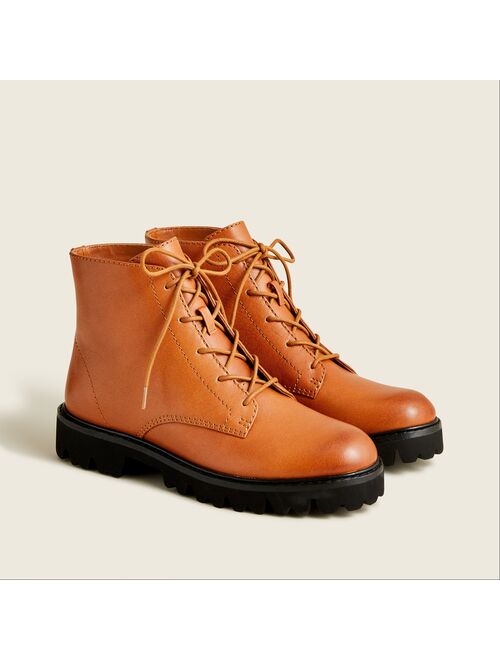 J.Crew Gwen lug-sole lace-up boots in polished leather