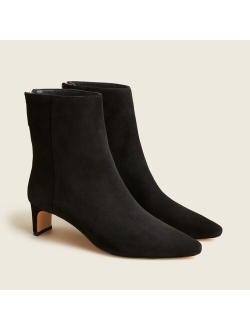 Low-heel suede ankle boots