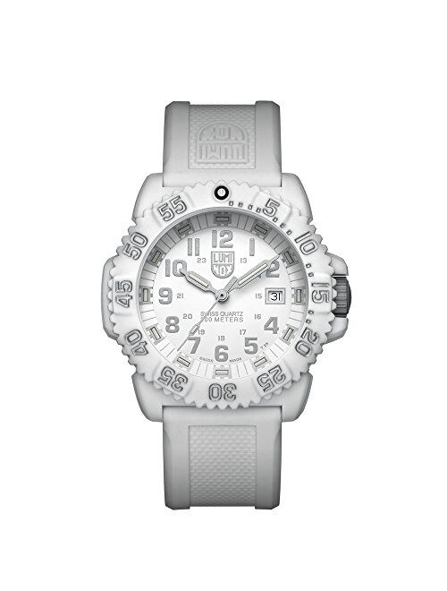 Luminox Outdoor WomensDive  Watch Navy Seals Colormark (XS.3057.WO/ 3050 Series): Swiss Made + White Fiberglass Case Dial and Band + 200m Waterproof