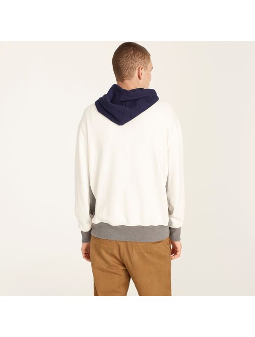 J.Crew French terry hoodie in colorblock