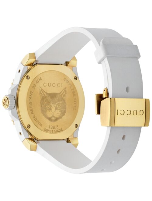 Gucci Unisex Swiss Dive White Rubber Strap Watch 40mm