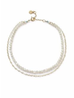 18kt yellow gold mother-of-pearl anklet