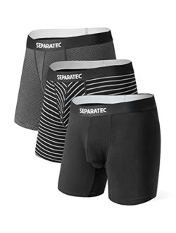 Men's Dual Pouch Underwear Comfort Flex Fit Premium Cotton Modal Blend Boxer Briefs 3 Pack