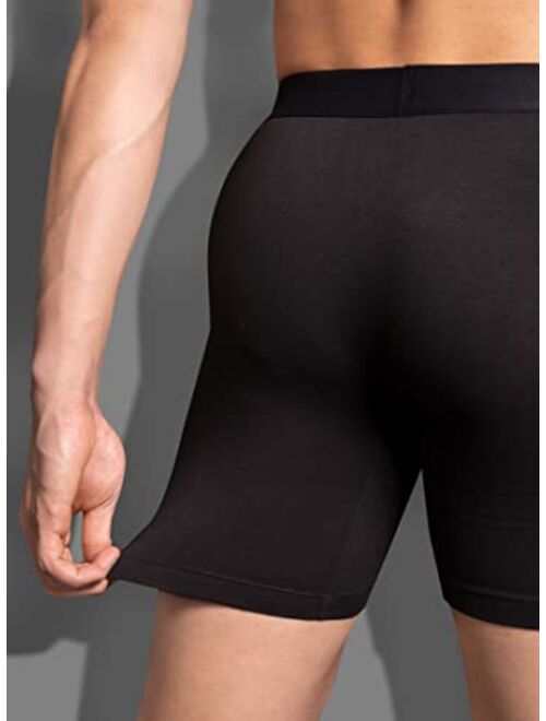 Separatec Men's Dual Pouch Underwear Comfort Flex Fit Premium Cotton Modal Blend Boxer Briefs 3 Pack