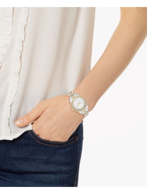 Folio Women's Two-Tone Stainless Steel Bracelet Watch 31mm Gift Set