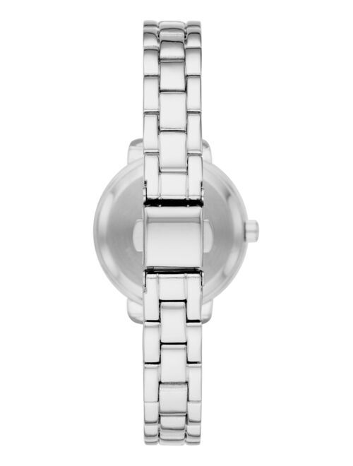 Folio Women's Silver-Tone Stainless Steel Bracelet Watch 28mm Gift Set