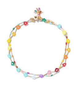 flower patch anklet duo