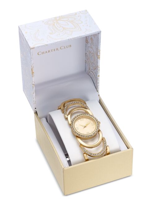 Charter Club Women's Crystal Accent Bracelet Watch 30mm, Created for Macy's