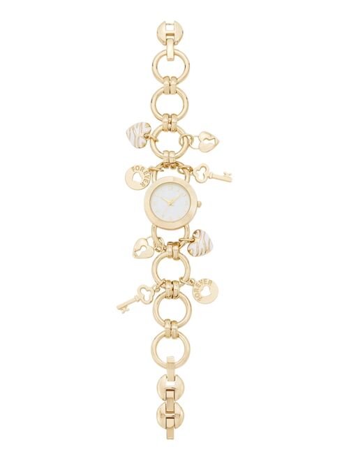 Charter Club Women's Gold-Tone Key Charm Bracelet Watch 26mm, Created for Macy's