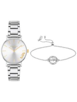 Women's Perry Stainless Steel Bracelet Watch 28mm Gift Set