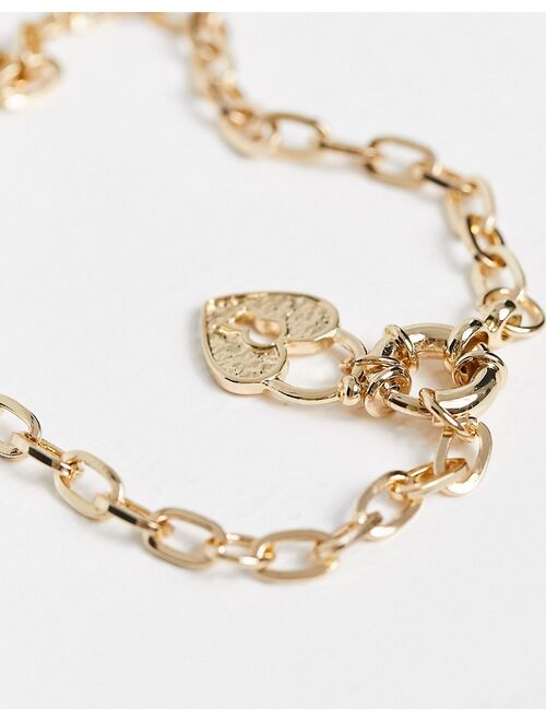 Liars & Lovers heart padlock anklet in gold