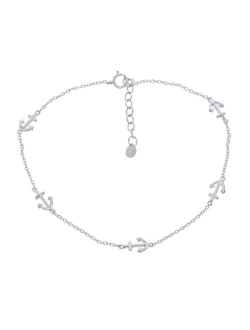 Sterling Silver Anchor by the Yard Anklet