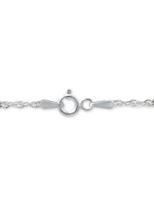 Giani Bernini Sterling Silver Ankle Bracelet, Singapore Chain, Created for Macy's
