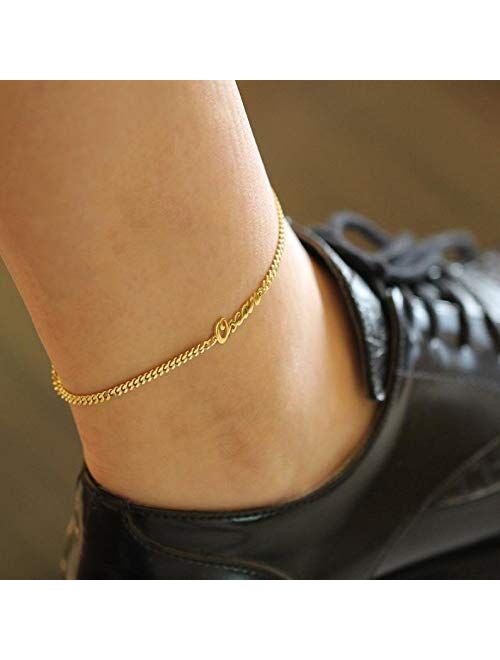 Shinelady Personalized Name Anklet Made with Any Name 18K Gold Plated Custom Anklet with Birthstone Customized Infinity Anklet Bracelet Gift for Women Girls, Adjustable N