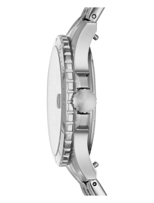 Fossil Women's Blue Dive Silver-Tone Stainless Steel Bracelet Watch 36mm