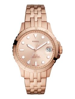 Women's Blue Dive Rose Gold-Tone Stainless Steel Bracelet Watch 36mm