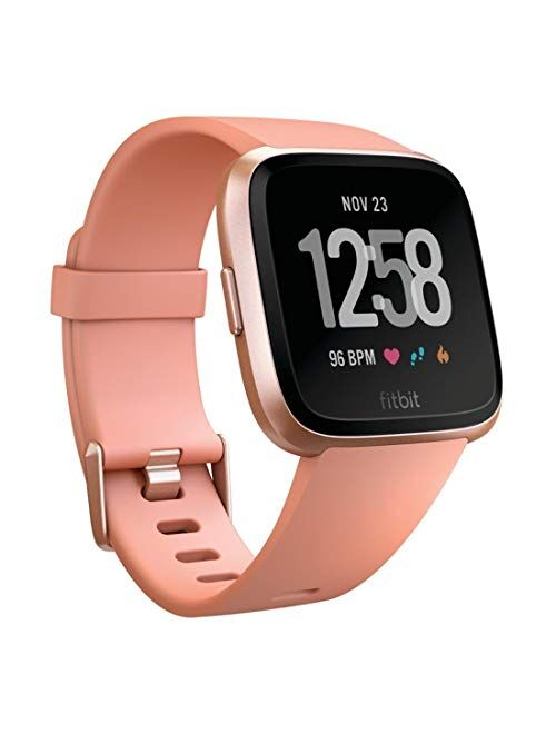 Fitbit Versa Smart Watch, Peach/Rose Gold Aluminium, One Size (S & L Bands Included)