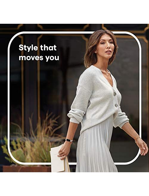 Fitbit Luxe Fitness and Wellness Tracker with Stress Management, Sleep Tracking and 24/7 Heart Rate, One Size S L Bands Included, Lunar White/Soft Gold Stainless Steel, 1