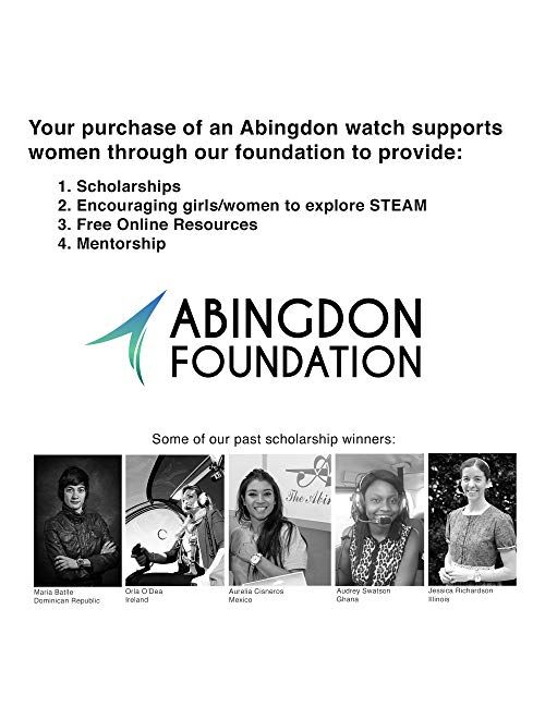 The Abingdon Co. | Wrist Watches for Women |"Jackie Aviation Series" Chronograph Watch | White Mother-of-Pearl Dial | Japanese Analog Watch Mvmt. | Sapphire Crystal | Sta