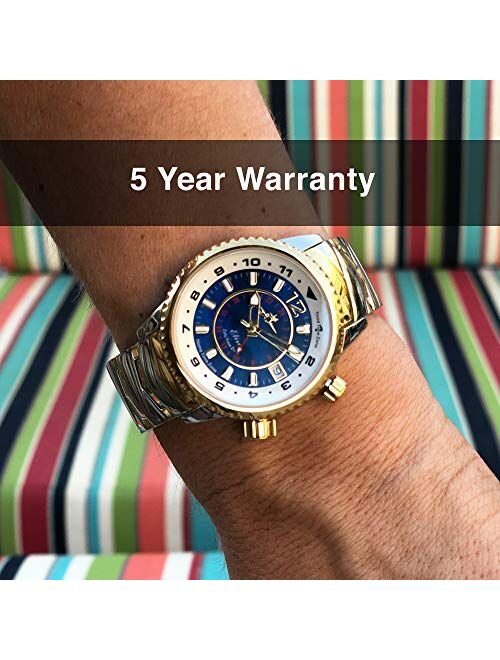 The Abingdon Co. “Elise” Aviation Watch | Swiss Quartz Watch Movement | Stainless Steel Analog Dial Wrist Watch for Women