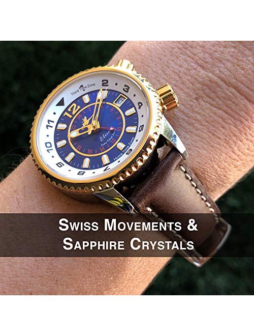 The Abingdon Co. “Elise” Aviation Watch | Swiss Quartz Watch Movement | Stainless Steel Analog Dial Wrist Watch for Women