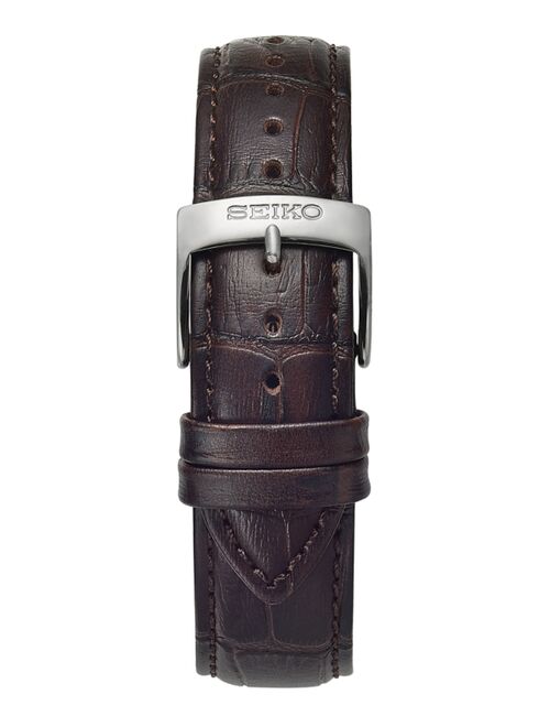 Seiko Women's Essential Brown Leather Strap Watch 30mm