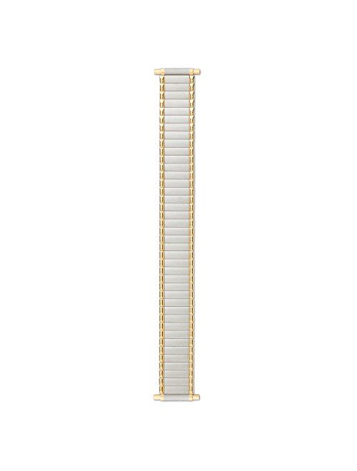 Speidel Men’s Stainless Steel Comfortable Stretch Watch Band, Gold or Silver Tone Replacement Strap, 18-21mm, Straight End with Extra Tapered End- No Clasp