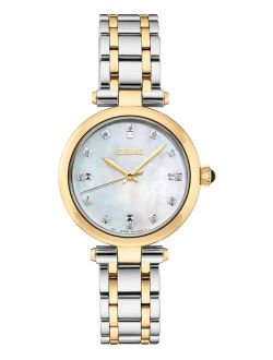 Women's Diamond-Accent Two-Tone Stainless Steel Bracelet Watch 30mm