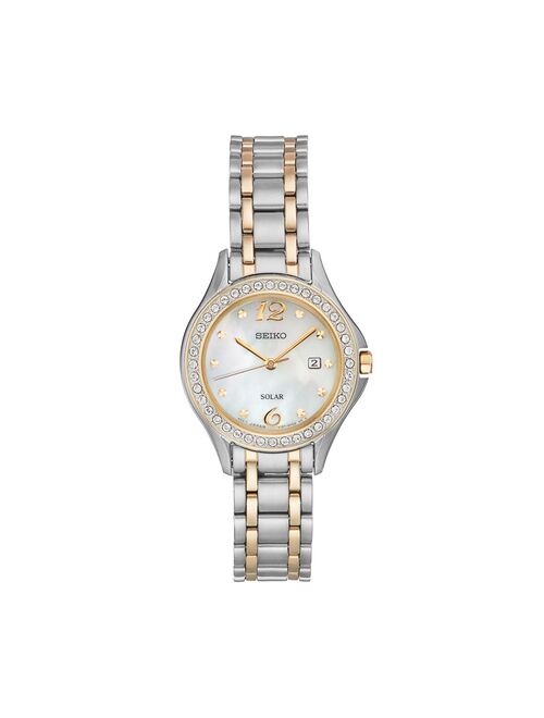 Seiko Women's Core Crystal Two Tone Stainless Steel Solar Watch - SUT312