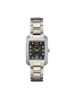 Women's Diamond Accent Two Tone Stainless Steel Solar Watch - SUP405
