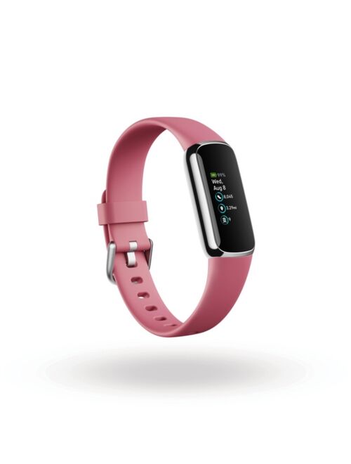 Fitbit Luxe Fitness Tracker in Platinum with Orchid Wrist Band