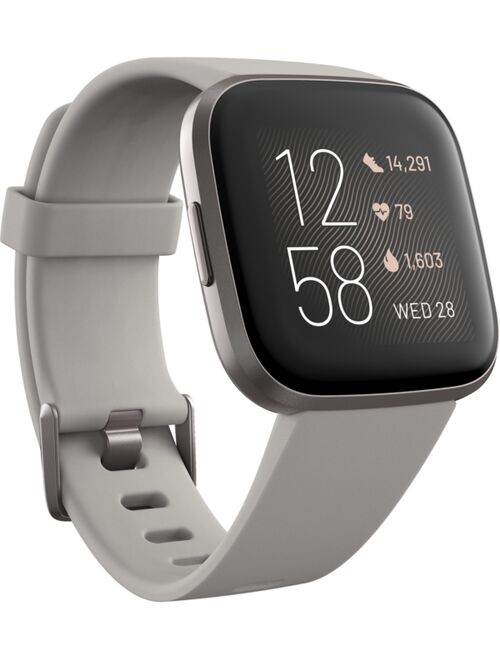 Fitbit Versa 2 Mist Gray Elastomer Strap Touchscreen Smart Watch 39mm