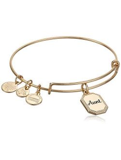 Because I Love You Expandable Wire Bangle Bracelet for Women, Meaningful Charms, 2 to 3.5 in