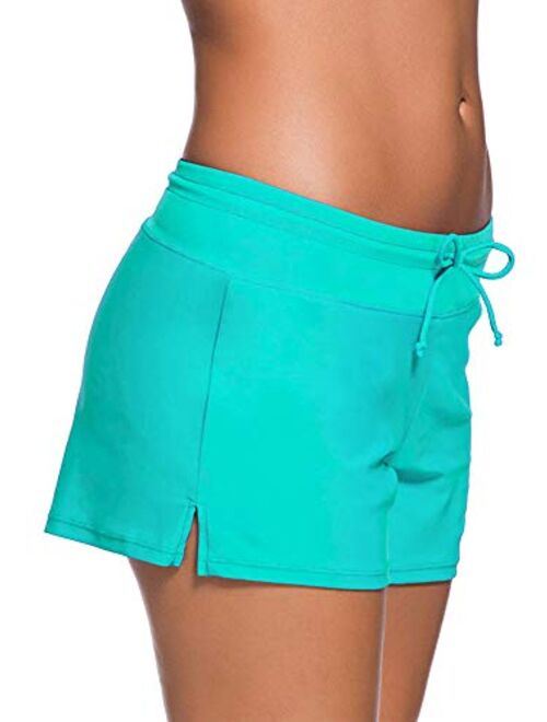 WILLBOND Women Swimsuit Shorts Tankini Swim Briefs Plus Size Bottom Boardshort Summer Swimwear Beach Trunks for Girls