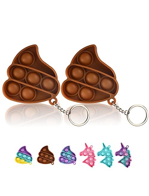 Aneboom Simple Dimple Fidget Popper，Mini Fidget Toys Keychain, Push Pop Bubble Sensory Toys Keychain, Portable Pressure Relieving and Anti-Anxiety Toys for Children and A